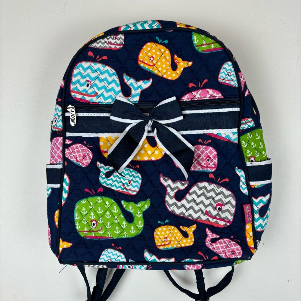 N.Gil narwhal colorful quilted backpack-EUC